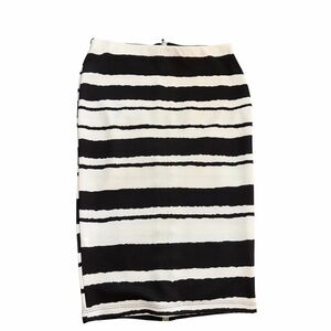 Jules & Leopold Monochrome Striped Pencil Skirt